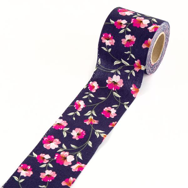 Fiesta Fabric Pretty Peony Navy/Pink Binding Roll - 12m x 2.5" - 784620
