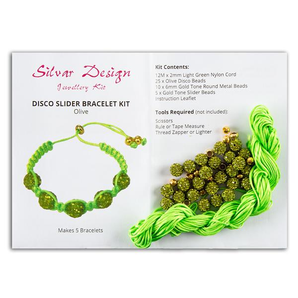 Silvar Design Disco Slider Bracelet Kit - Makes 5 - Olive - 786539