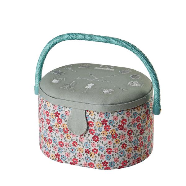 Sewing Online Oval Sewing O'Clock Floral Medium Sewing Box - 20x2 - 789723