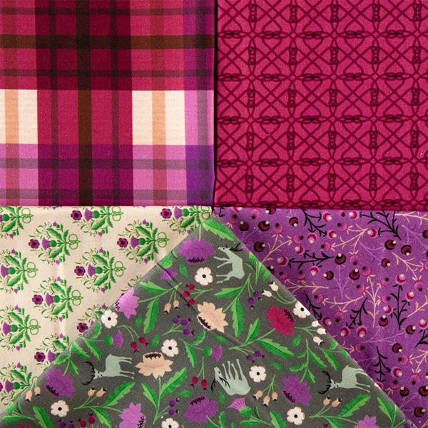 Fabric Freedom 'Highland Reimaged' Heather & Green 100% Cotton -  - 790689