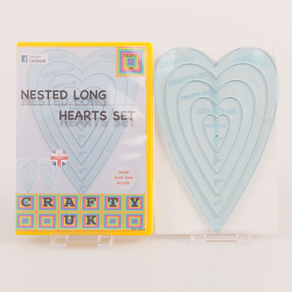 Crafty UK Nested Long Hearts Templates - 791144