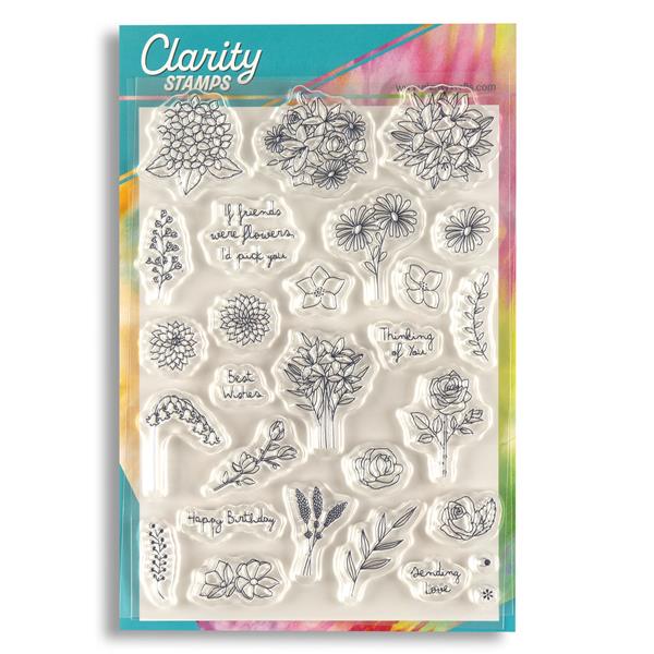 Clarity Crafts Just Flowers A5 Stamp Set - 23 Stamps - 791799
