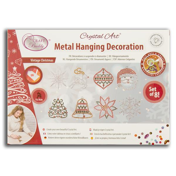 Crystal Art DIY Hanging Metal Ornaments Kit - Set of 8 - 794089
