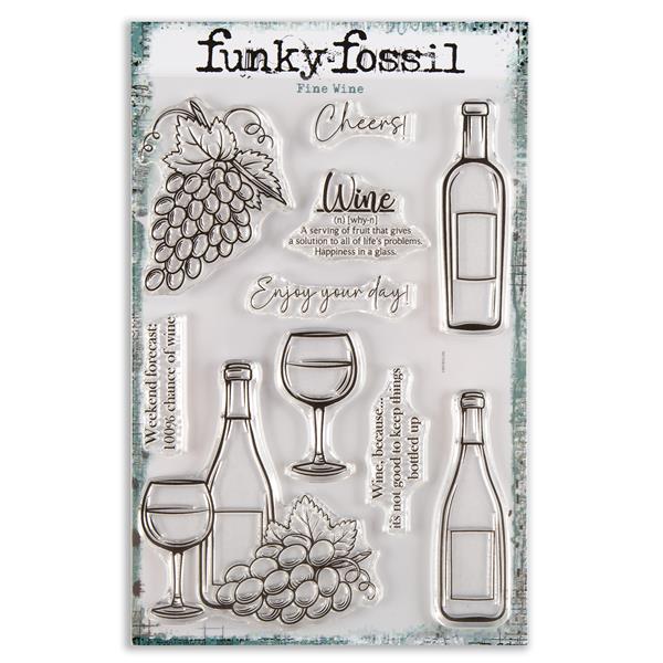 Funky Fossil A5 Fine Wine Stamp Set – 10 Stamps - 794352