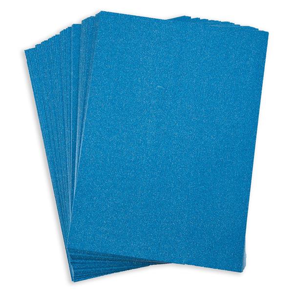 Oakwood 40 x A4 Sheets Non Shed Glitter Card - Royal Blue - 794916