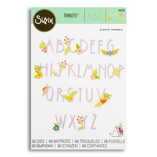 Sizzix Thinlits Floral Alphabet Die Set By Alexis Trimble - 66 Di - 795661