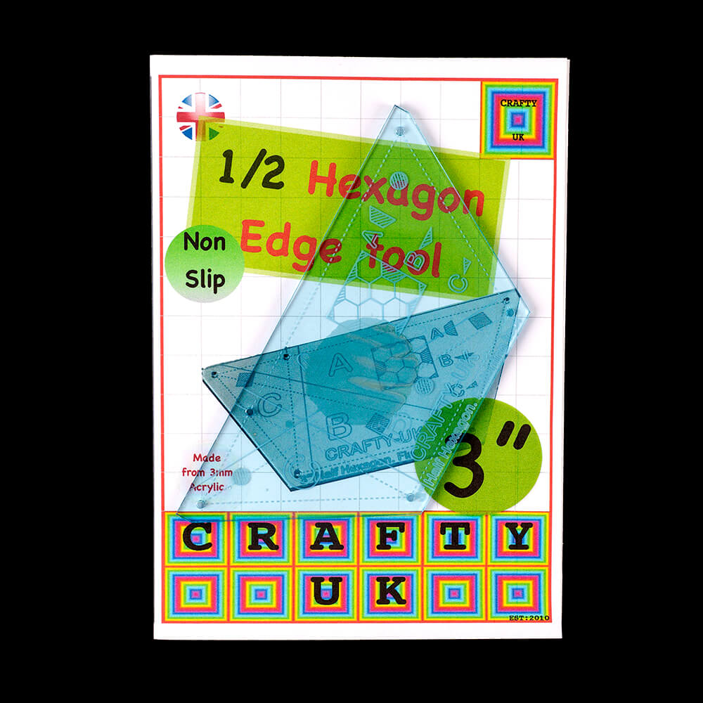 Crafty UK 1/2 Hexagon Edge Template - 797230