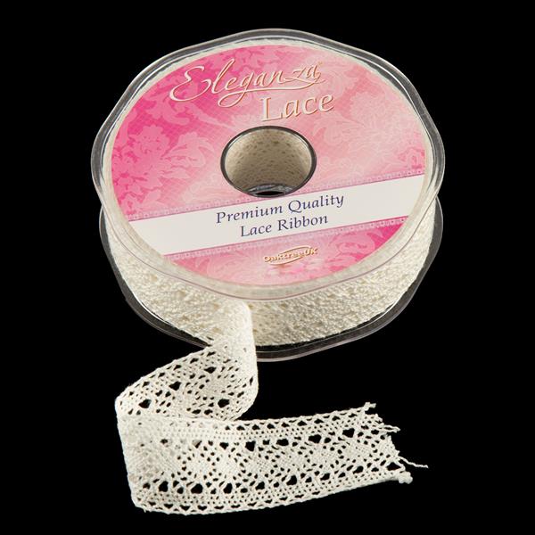 Eleganza Premium Quality Cotton Ivory Lace - 27mm x 10m - 797293