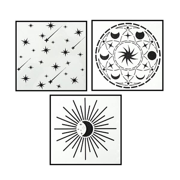 Tando Creative 6x6" Cosmic Stencils Designed by Fiona Randall - 3 - 798623