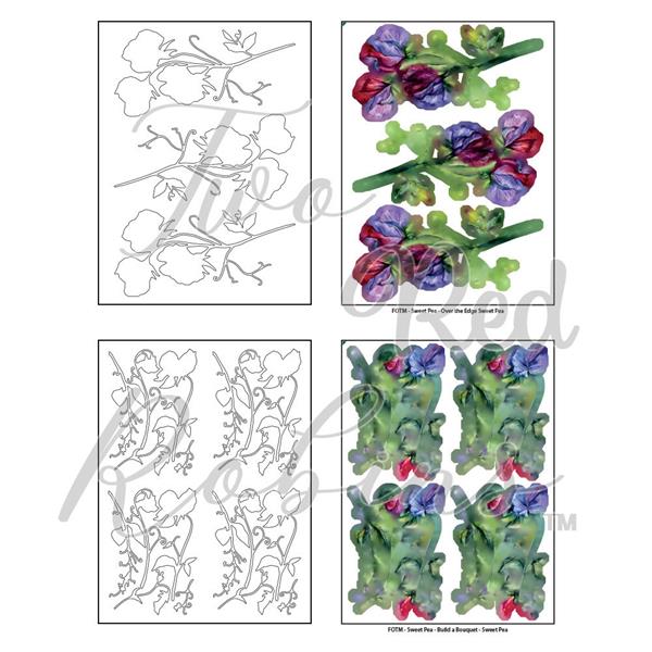 Two Red Robins Flower of the Month Sweet Pea SVG Download - 801634