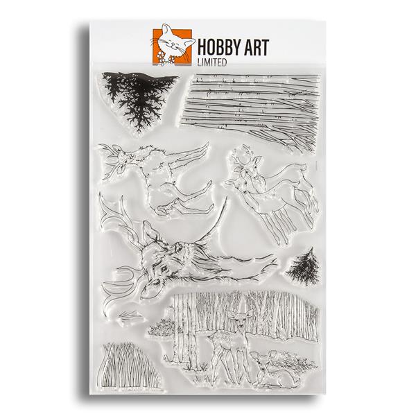 Hobby Art Woodland Deer A5 Stamp Set designed by Sharon File - 9  - 809256