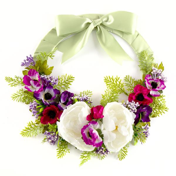 Dawn Bibby Purple Anemones & Peonies Wreath Kit - 814748