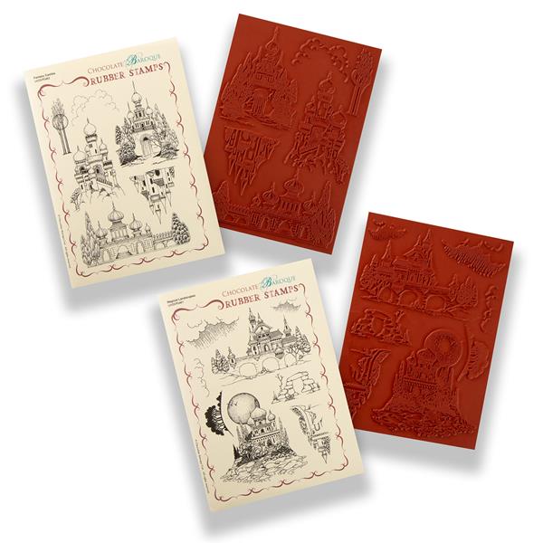 Chocolate Baroque Castle Collection - 2 x A5 Mounted Stamp Sheets - 815452