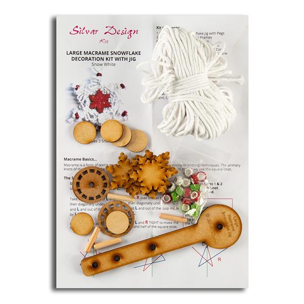 Silvar Design Large Macrame Snowflake Decoration Kit - Makes 3 - 817602