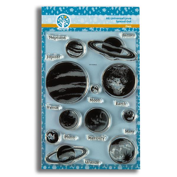 Oakwood Universal Love 2- Spaced Out A6 Stamp Set - 21 stamps - 818146