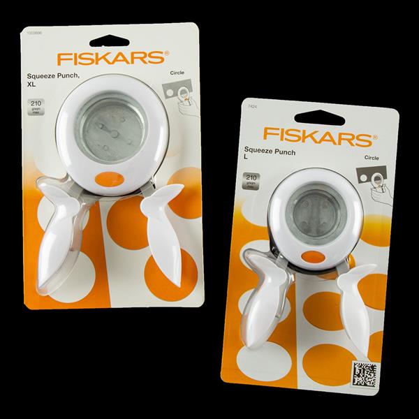 Circles Extra Large/Large,squeeze handles,Punches 210gsm Fiskars Fiskars Squeeze Punch 