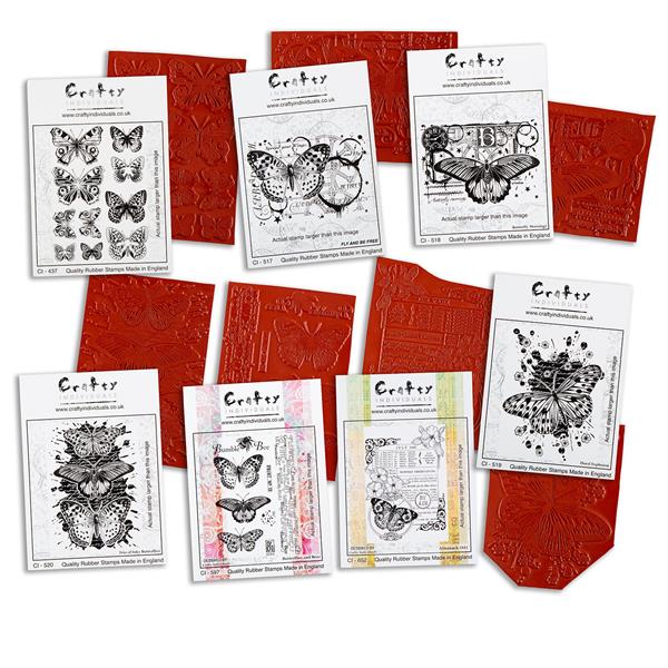 Crafty Individuals Beautiful Butterflies Complete Rubber Mounted  - 828910
