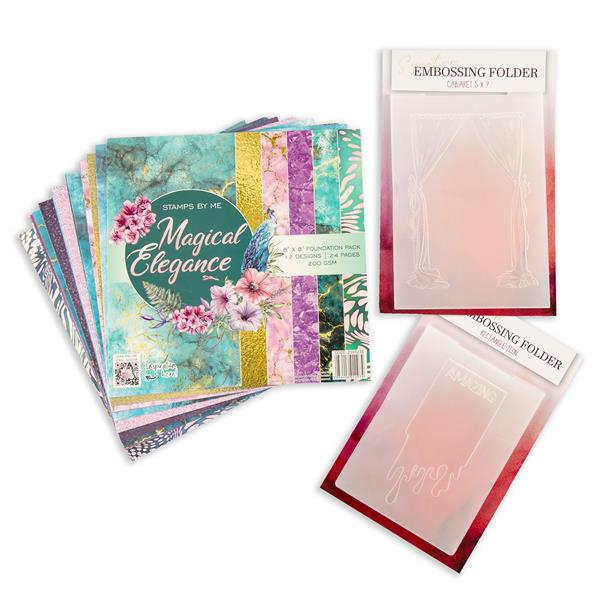 Stamps By Me 8x8" Magical Elegance Paper Pad with Embossing Folde - 829351