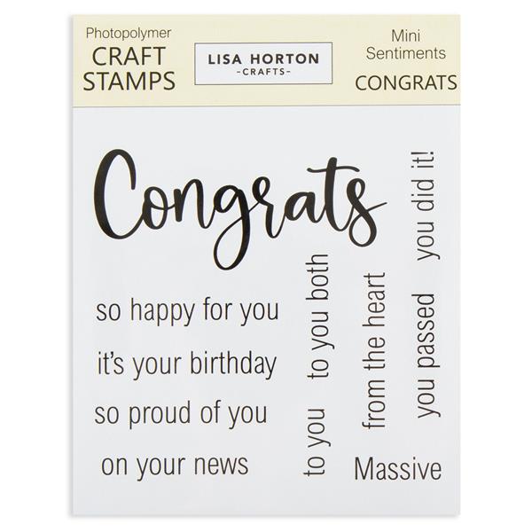 Lisa Horton Crafts Mini Sentiments - Congrats Stamp Set - 11 Stam - 830383
