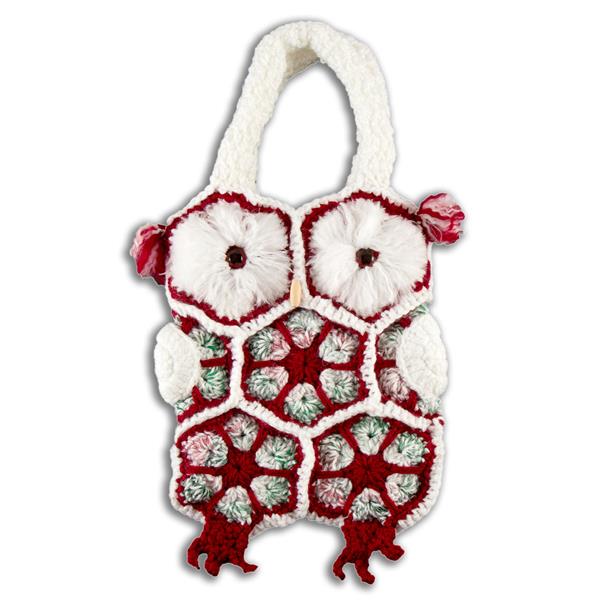 Joseph Bear Designs Red Christmas Owl Tote Bag Crochet Kit - 830877