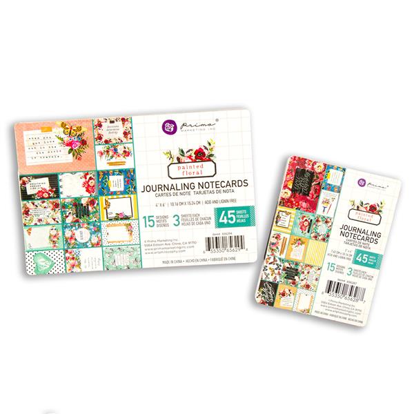 Prima 2 x Sets of Journaling Cards - 4x6" & 3x4" - 45 Sheets Each - 831345