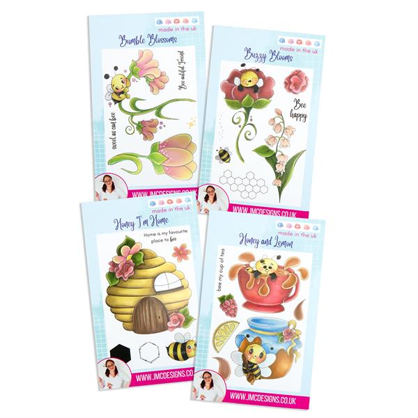 JMC Designs Bumble Buzz Stamp Collection - 4 x A6 Stamps - 831497