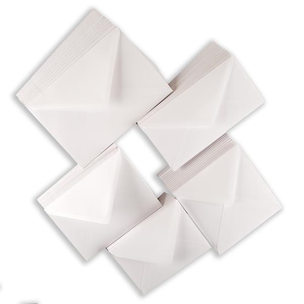 Dawn Bibby Creations 100 x White Linen Envelopes - 5 Sizes - 832009