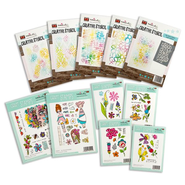 Polkadoodles One of A Kind Easy Mixed Media Collection - 68 Stamp - 835501
