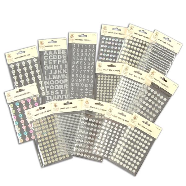 Dolly Dimples Bling Bling Craft Gem Stickers - 15 Assorted Packs - 838136