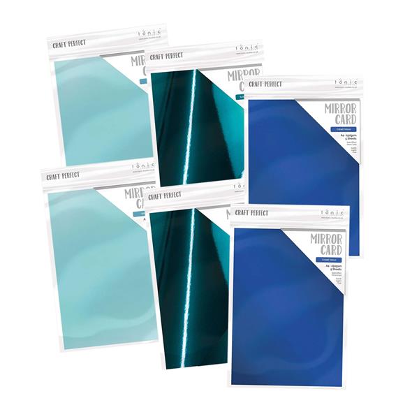 Tonic Studios Craft Perfect A4 Mirror Card 5 Sheet Pack x 6 - Blu - 839397