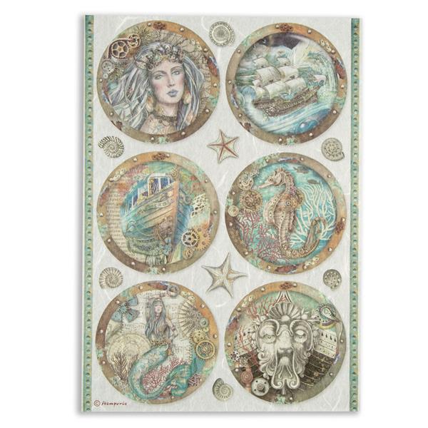 Stamperia Songs of the Sea A4 Rice Paper - Rounds - 848276
