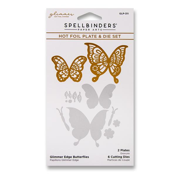 Spellbinders Spring Into Glimmer Die and Plate Set - Edge Butterf - 849985