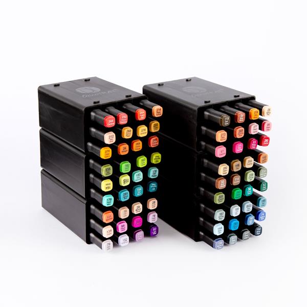 12 METALLIC Calligraphy Twinmarkers Stackable Storage Box - DécoTime