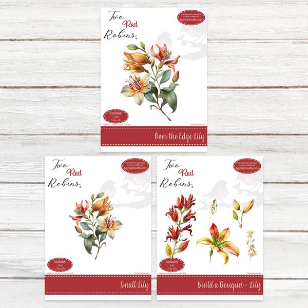 Two Red Robins Flower Of The Month Lily Die Collection - 850608