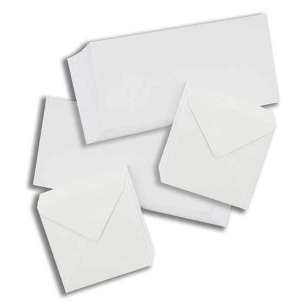 Dalton Manor 15 x White 6x12" Card & 6x6” Envelope Pack - Unscore - 852062