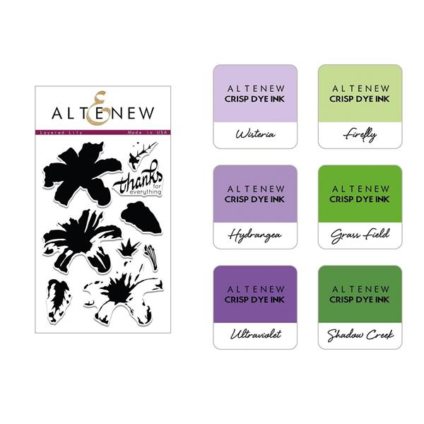 Altenew Layered Floral Stamp & Mini Cube Set - Magazine Issue 45 - 858867