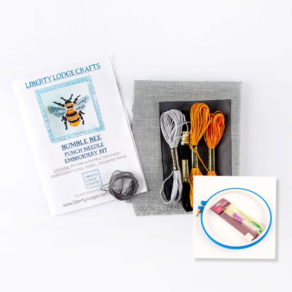 Liberty Lodge Crafts Bee Punch Needle Starter Kit with 8" Hoop - 859244