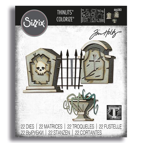 Sizzix Thinlits Graveyard Colorize Die Set By Tim Holtz - 22 Dies - 859535