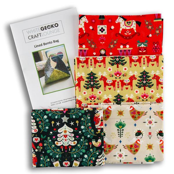 White Gecko Christmas Lined Bento Bag Kit - 862770