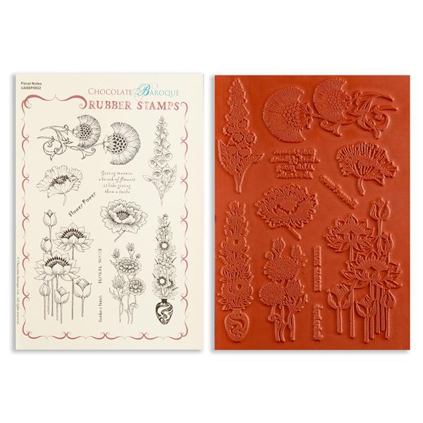 Chocolate Baroque Floral Notes A5 Unmounted Stamp Sheet - 9 Image - 866519