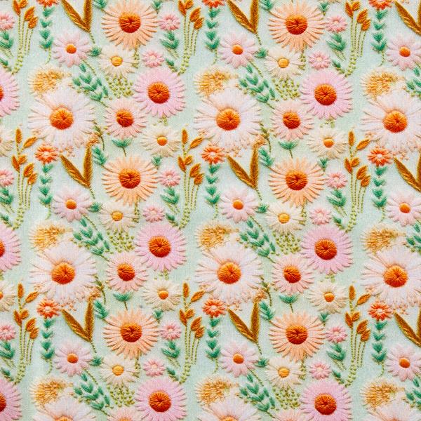 Fabric Freedom Hand Embroidery Digital Print Quilting Cotton 0.5m - 867189