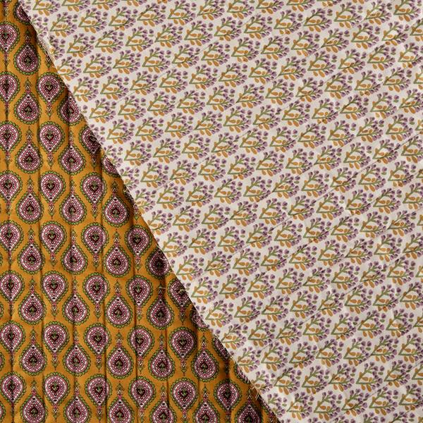 Higgs & Higgs  Mustard / Sprigs Quilted Cotton 1m Fabric - 868286