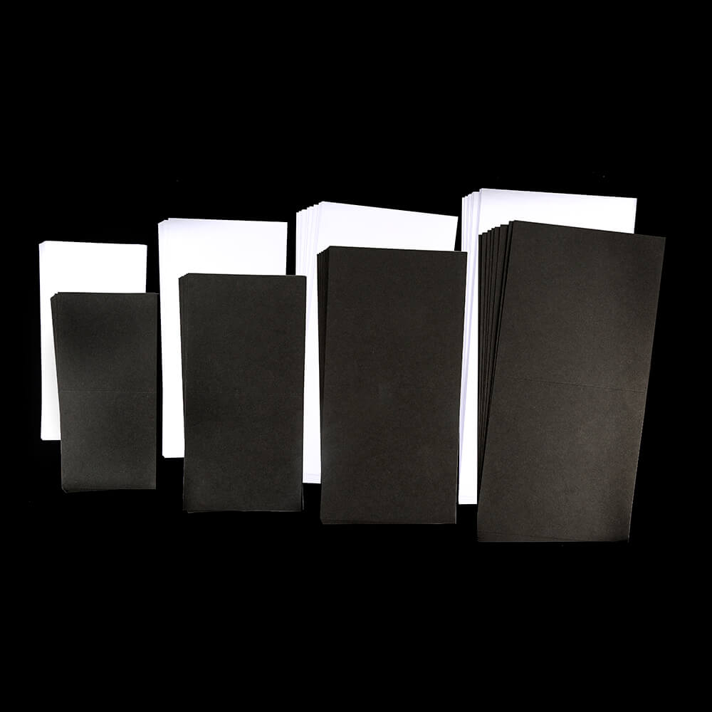 Clarity Crafts 80 x Pre-Scored Card Blanks in Mixed Sizes - 40 Black and 40 White