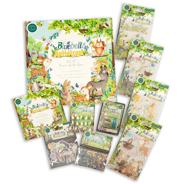 Craft Consortium Bluebells and Buttercups Bundle - 24 Stamps, Pap - 871939