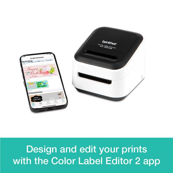 BROTHER VC-500W COLOUR LABEL PRINTER, Colour your world with Brother! The Brother  VC-500W Colour Label Printer uses cutting-edge technology to guarantee a  professional, full colour finish on
