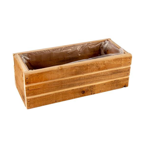 Dawn Bibby Rectangle Wooden Planter With Plastic Liner - 35cm - 876617