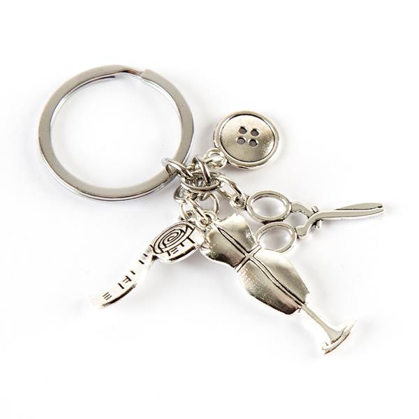 Scissors Keychain, Silver Keychain, Scissors Charm, Sewing Key