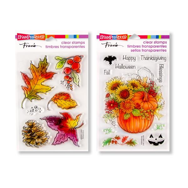 Stampendous 2 x Stamp Set - Autumn Arrangement & Autumn Leaves -  - 880702