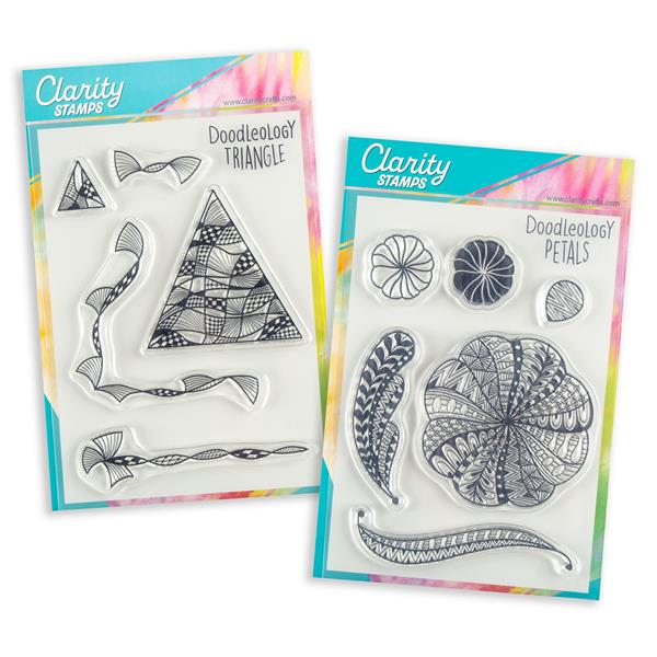Clarity Crafts Cherry Green Doodleology A5 Stamp Duo - Petals & T - 882276