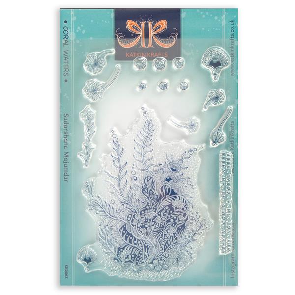 Katkin Krafts A5 Clear Stamp Set - Coral Waters - 15 Stamps - 883722